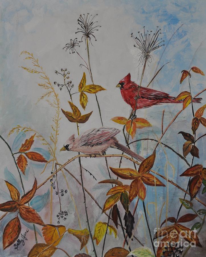 Cardinals Painting - Cardinals by Sally Tiska Rice