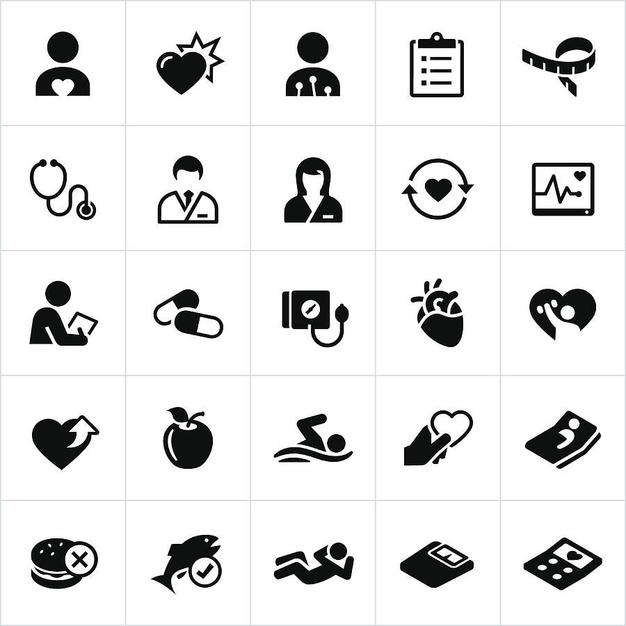 Cardiology Medicine Icons Drawing by Appleuzr