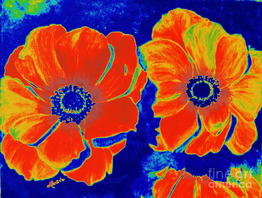 Flower Digital Art - Carefree Digital Flowers by Lucia Grilletto