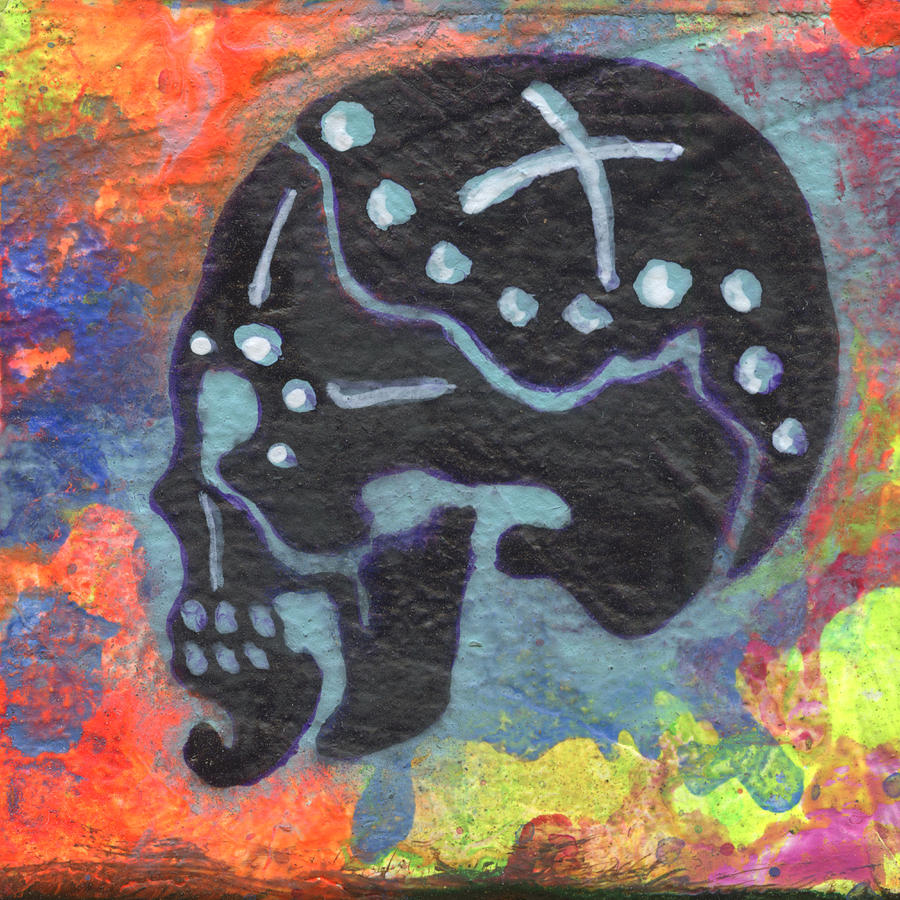 Skull Painting - Caretaker by KD Neeley