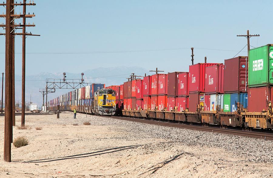 Transportation Photograph - Cargo Container Trains by Jim West