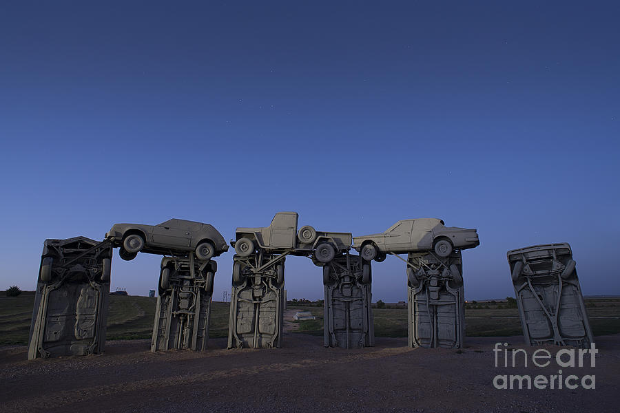 Carhenge at Dusk Photograph by Art Whitton