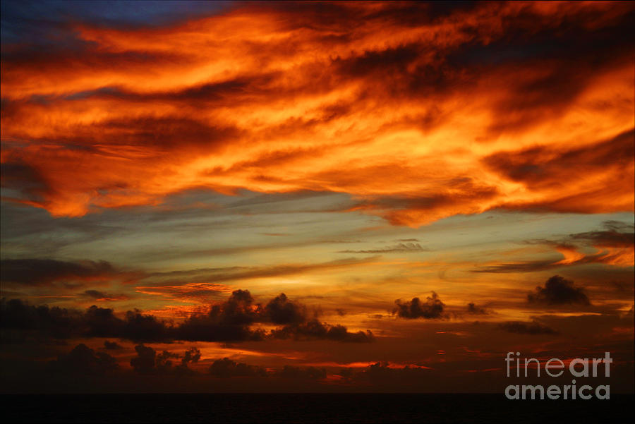 Sunset Photograph - Caribbean Fire by Bob Hislop