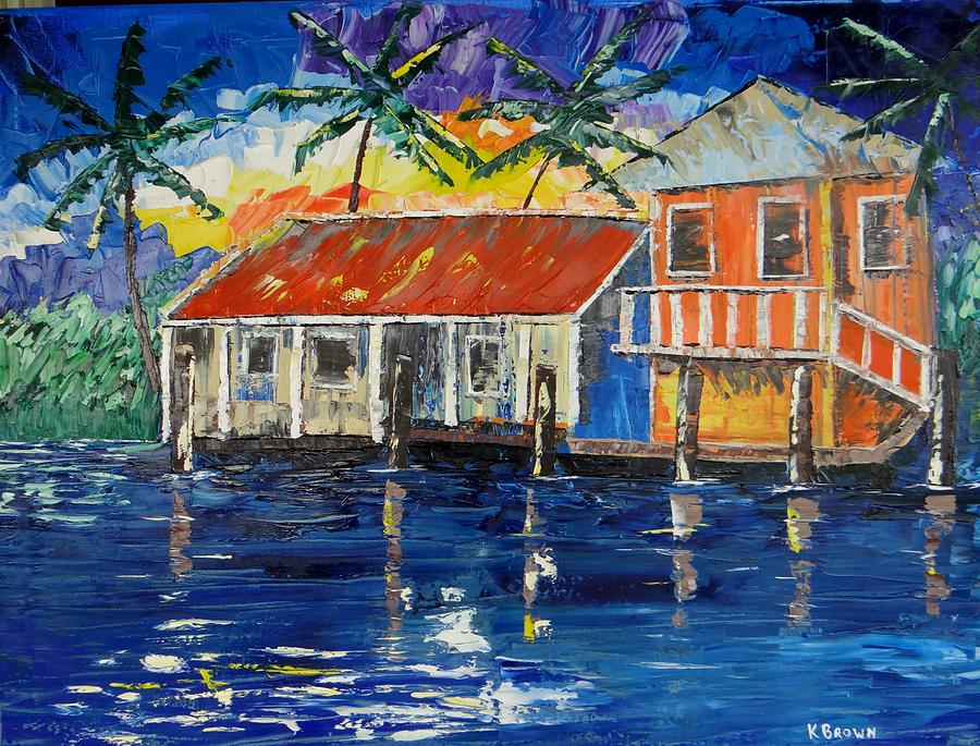 Caribbean House Painting by Kevin  Brown