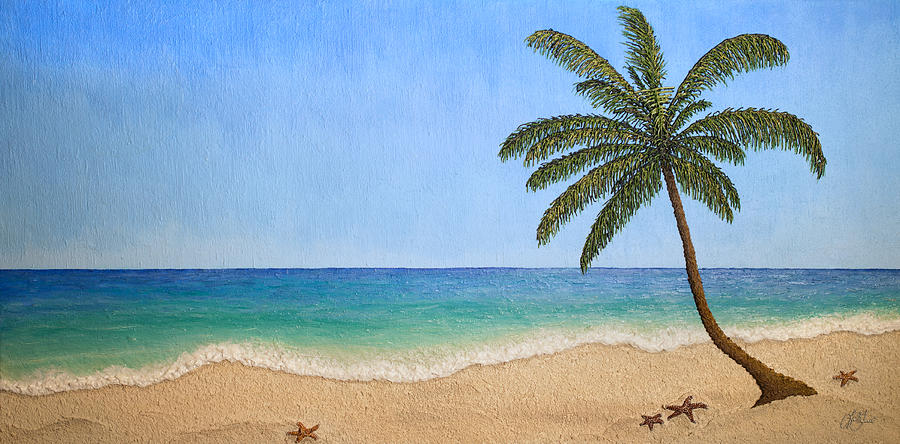 Caribbean Impasto Painting Painting by Lori Grimmett