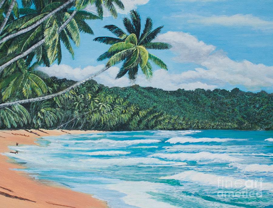 Palm Trees Painting - Caribbean Jewel -3 by Joy Ballack