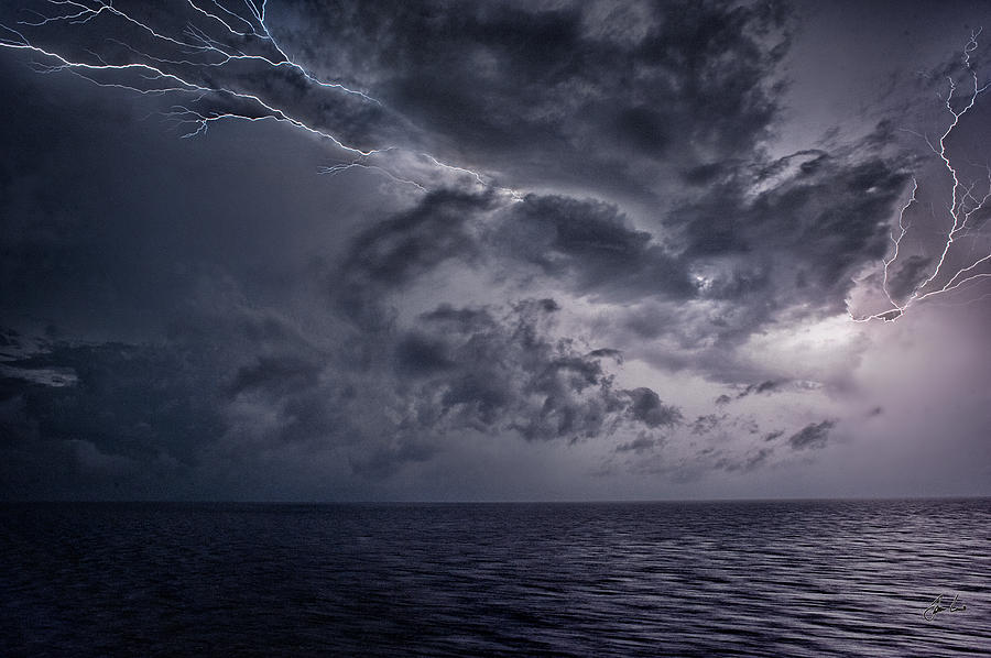 Lightning Bolt Photograph - Caribbean Lightning by Jason Lanier