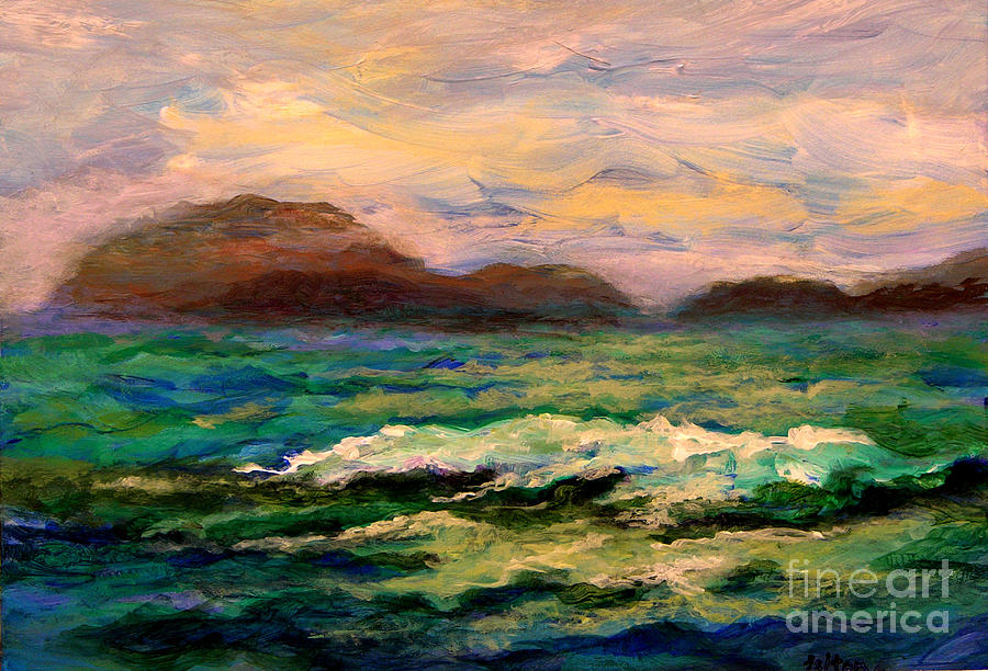 Islands and wave Painting by Julianne Felton