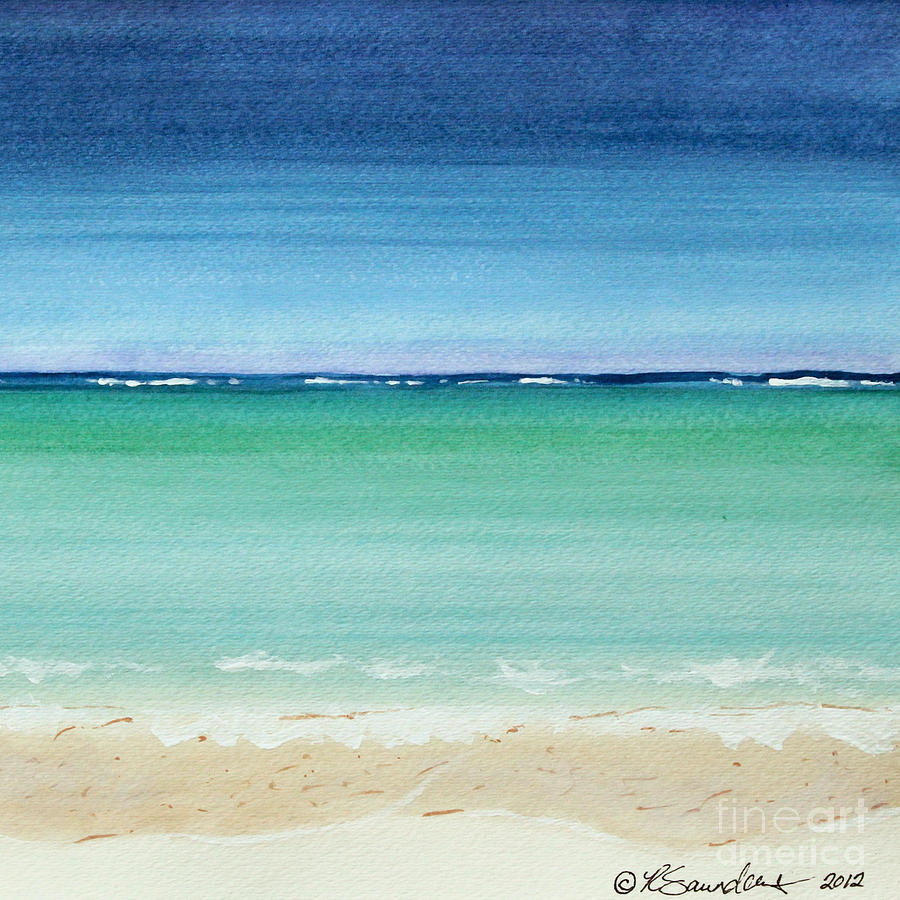 Reaf Ocean Turquoise Waters Square Painting by Robyn Saunders