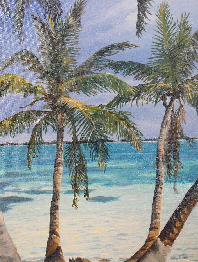 Caribbean Palm Trees Painting by Michell Givens