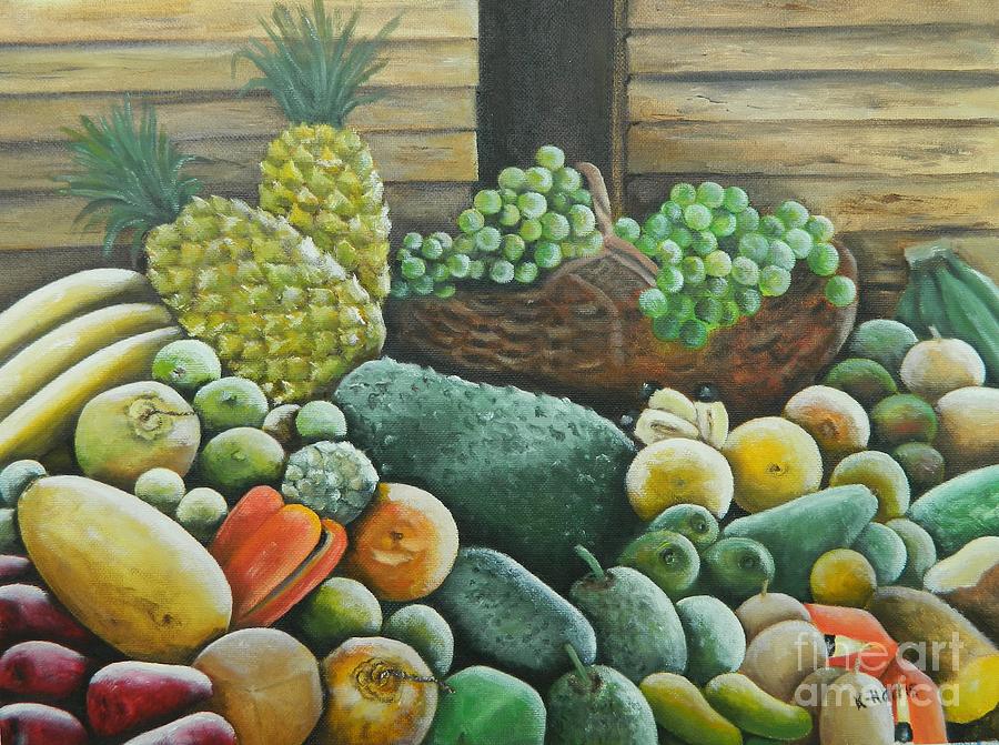 Caribbean Produce Painting by Kenneth Harris