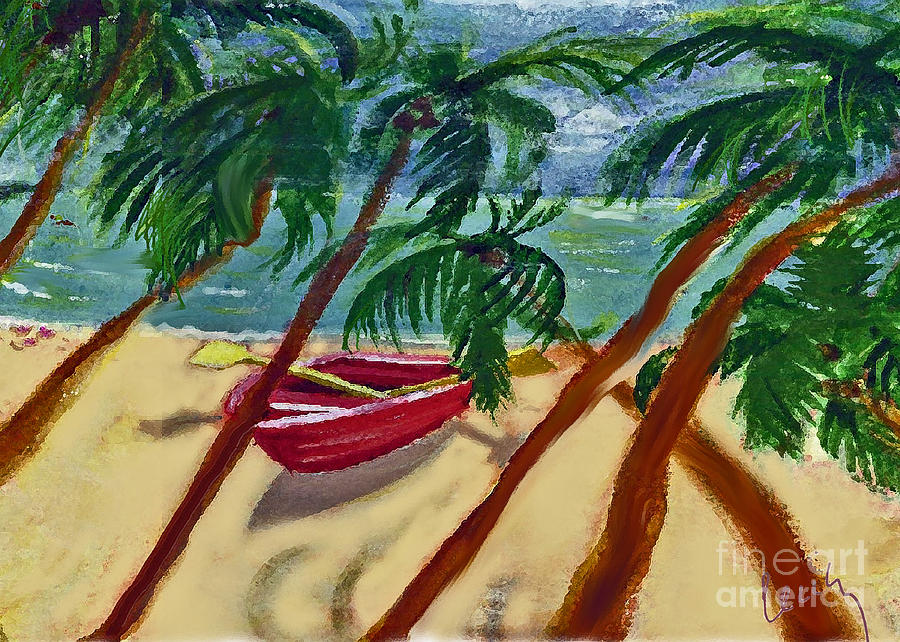 Paradise Painting - Caribbean Shore by Cecily Mitchell