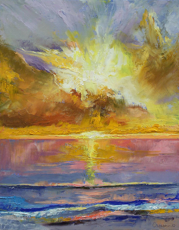 Caribbean Sunset Painting by Michael Creese
