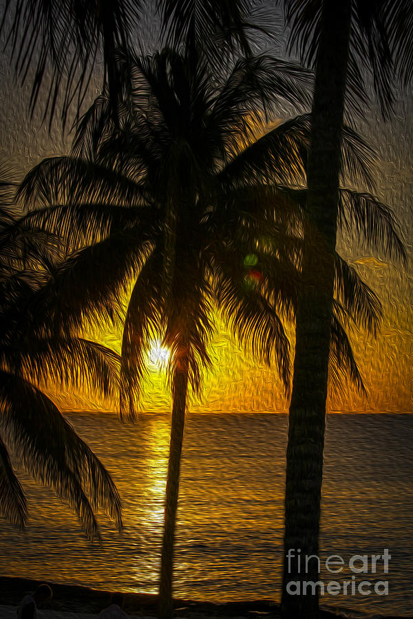 Caribbean sunset Digital Art by Patricia Hofmeester