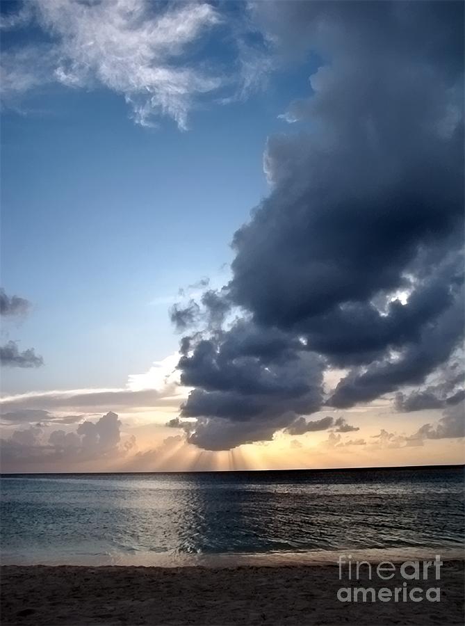 Caribbean sunset Photograph by Peggy Hughes