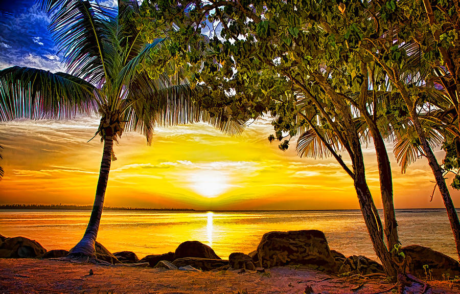 Beach Digital Art - Caribbean Sunset by Rene Rosado