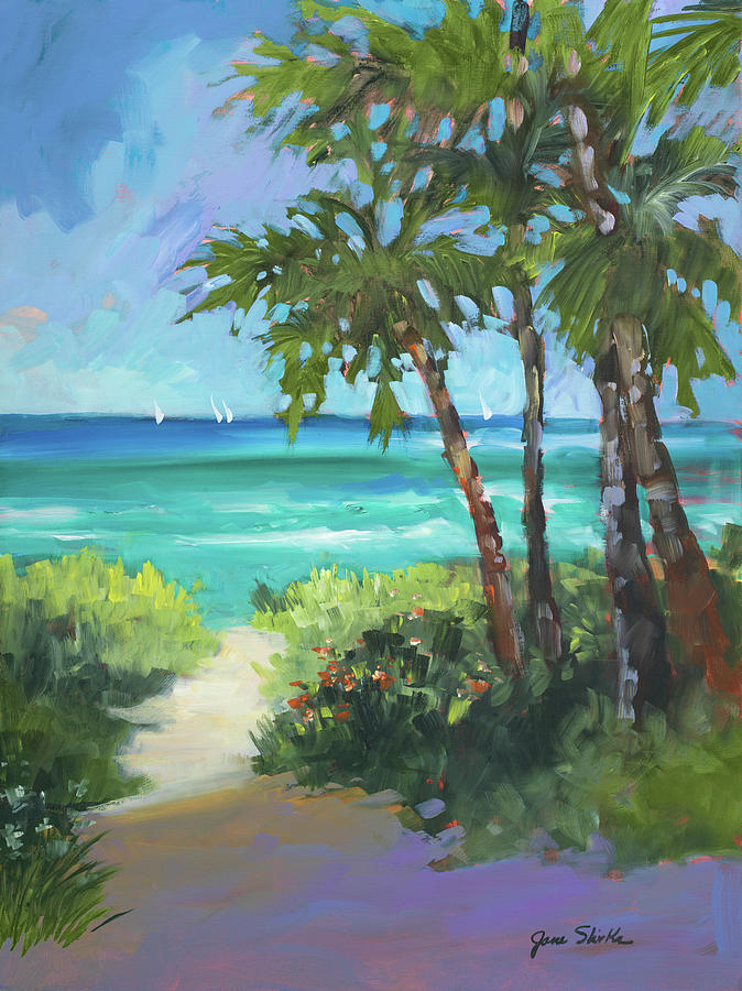 Tree Painting - Caribbean View I by Jane Slivka