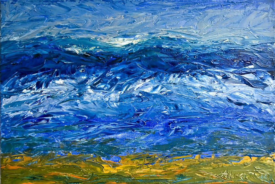 Cariblue Painting by Fine Art by Alexandra