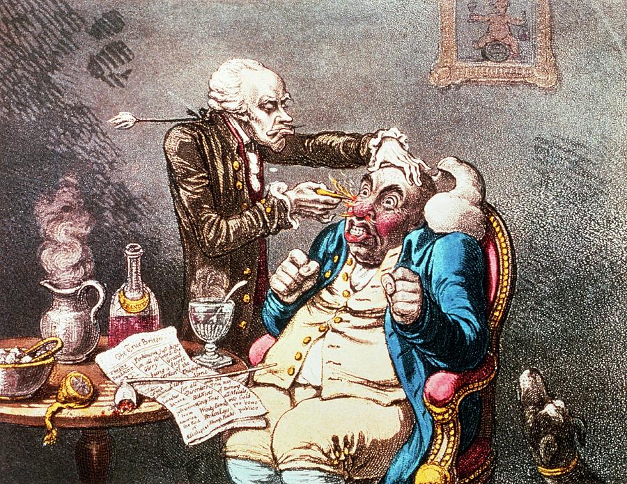 Caricature Of A Doctor Treating A Patient Photograph by National Library Of Medicine/science Photo Library