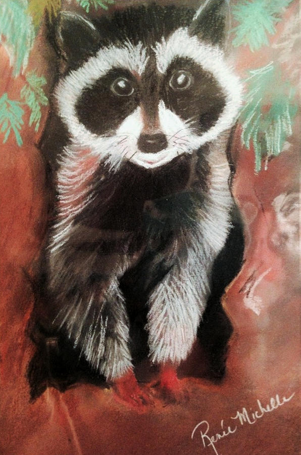 Caricature of a Racoon Pastel by Renee Michelle Wenker