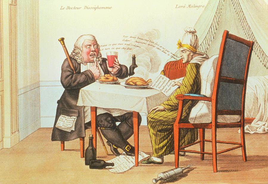 Caricature Of Fat Doctor Prescribing A Diet. Photograph by National Library Of Medicine/science Photo Library