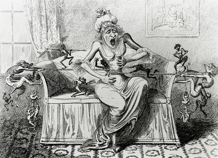 Caricature Of Woman Tormented By Indigestion. Photograph by National Library Of Medicine/science Photo Library