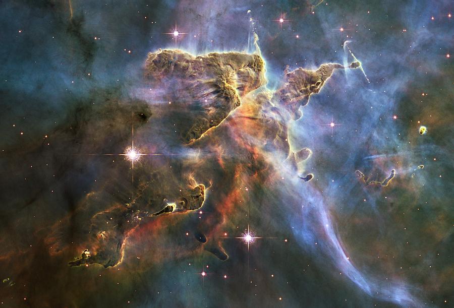 Space Photograph - Carina Nebula features, HST image by Science Photo Library