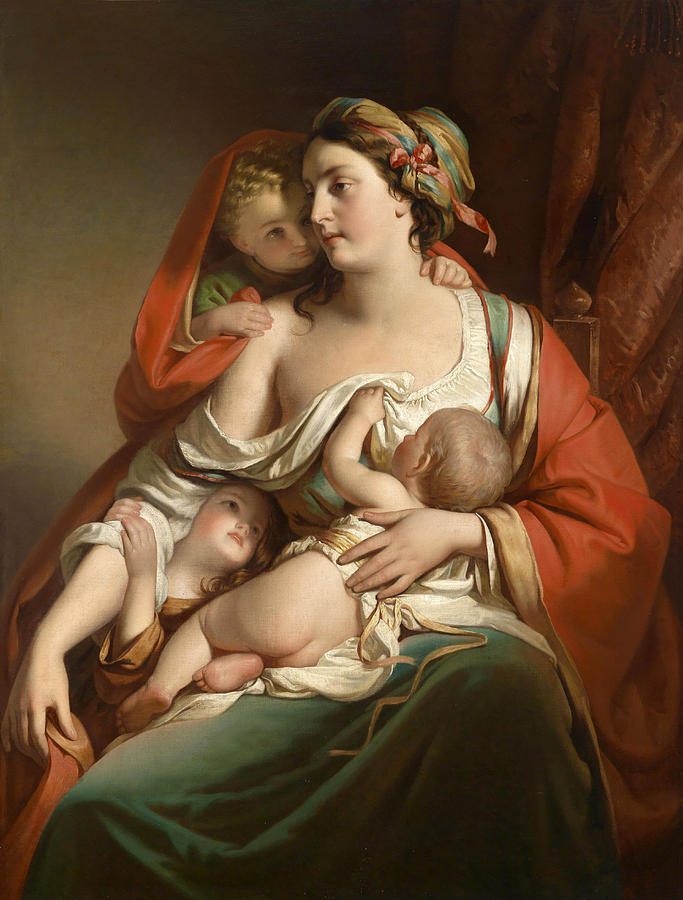 Caritas Painting by Friedrich von Amerling
