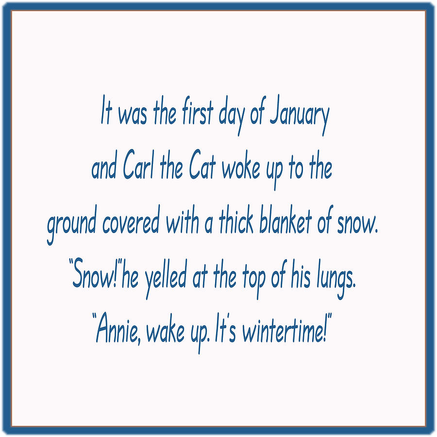 Winter Digital Art - Carl and Annie Explore the Seasons Page 1 Text by Jennifer Schwab