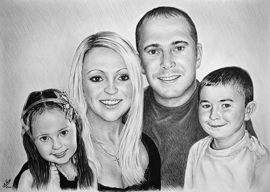 Carlie Neil Alisha and Ben Drawing by Andrew Read