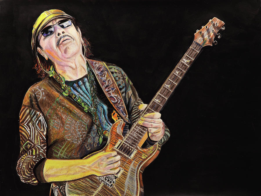 Carlos Santana Painting By Chris Benice Pixels