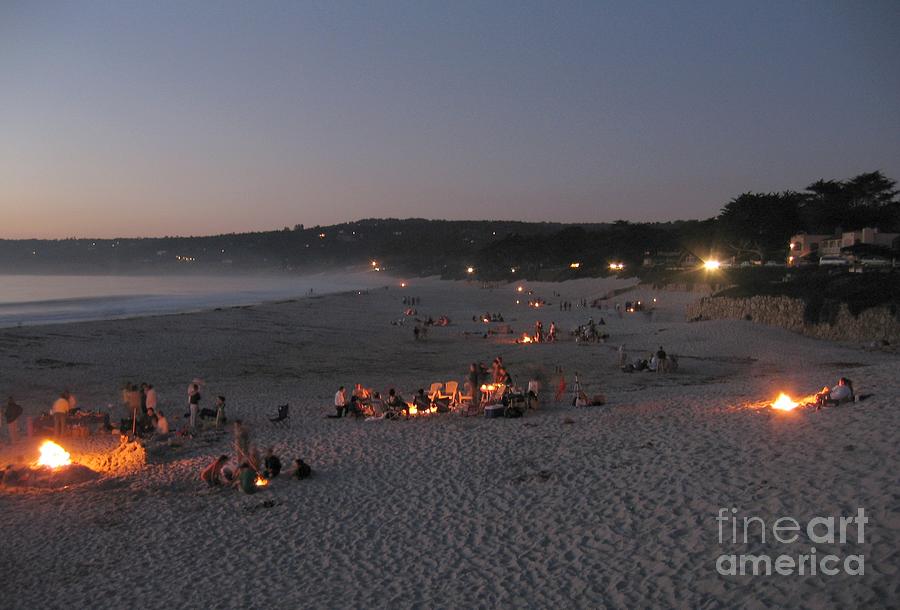 Carmel Beach Bonfires Photograph by James B Toy