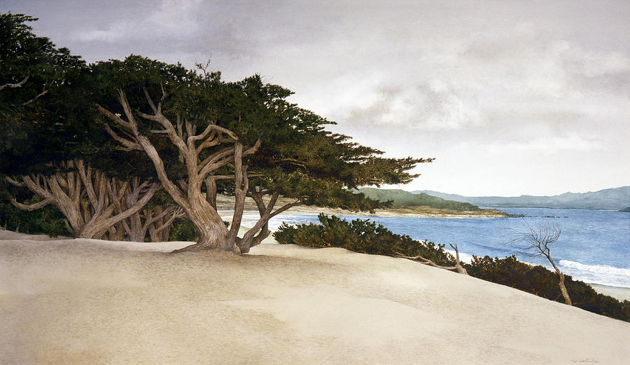 Carmel Beach Painting by Tom Wooldridge