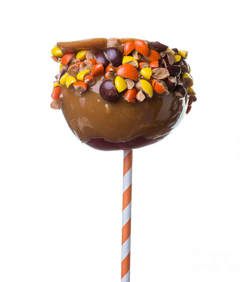 Candy Photograph - Carmel candied apple with candy by Edward Fielding