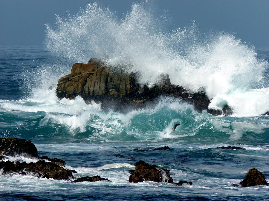 Carmel Crashing Waves Photograph by Jeff Lowe