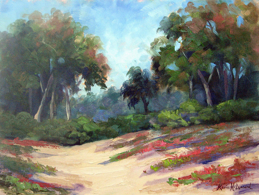 Beach Painting - Carmel Dunes by Karin  Leonard
