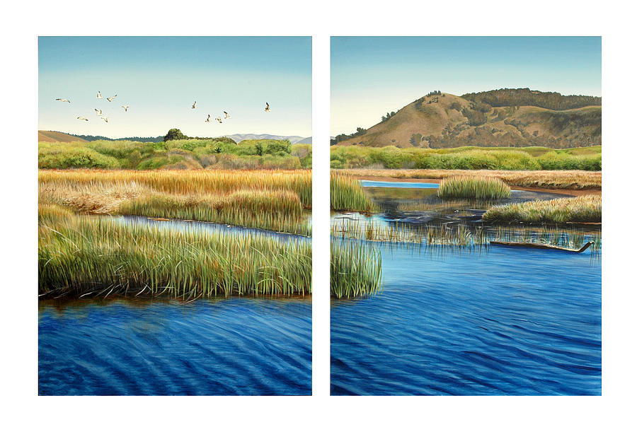Bird Painting - Carmel Lagoon by Logan Parsons