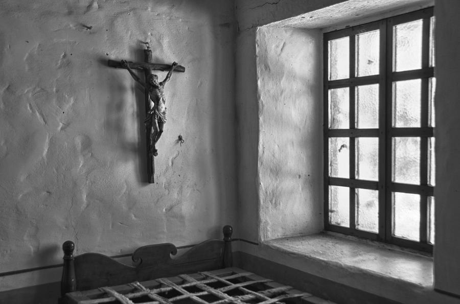 Carmel Mission 4 BW Photograph by Ron White