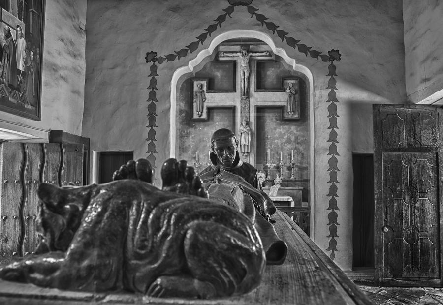 Carmel Mission 5 BW Photograph by Ron White