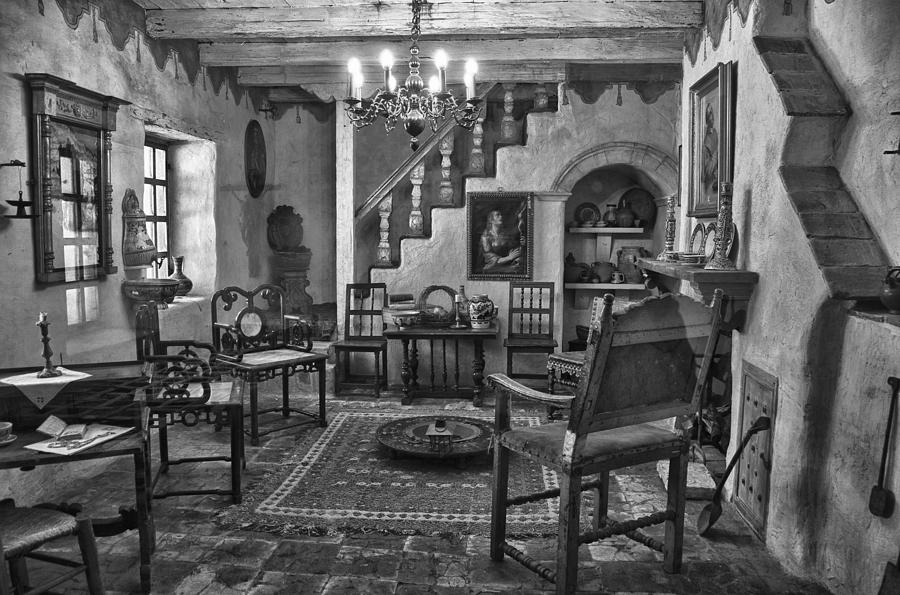 Carmel Mission 6 BW Photograph by Ron White