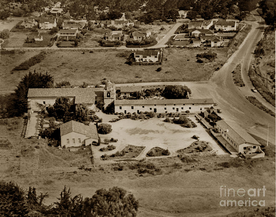 Carmel Mission Photograph - Carmel Mission, Calif.  circa 1937 by Monterey County Historical Society