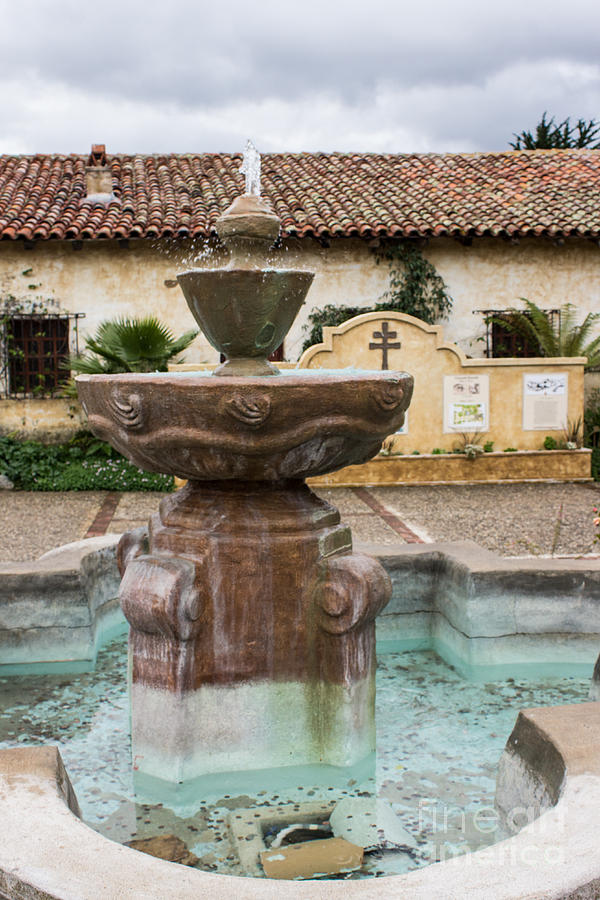 Carmel Mission Fountain Photograph by Suzanne Luft
