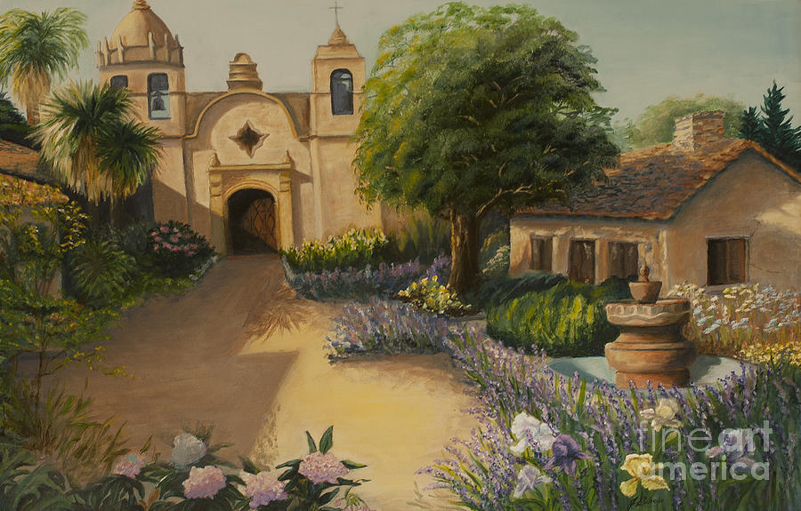 Carmel Mission Painting - Carmel Mission by Jeanne Wrede