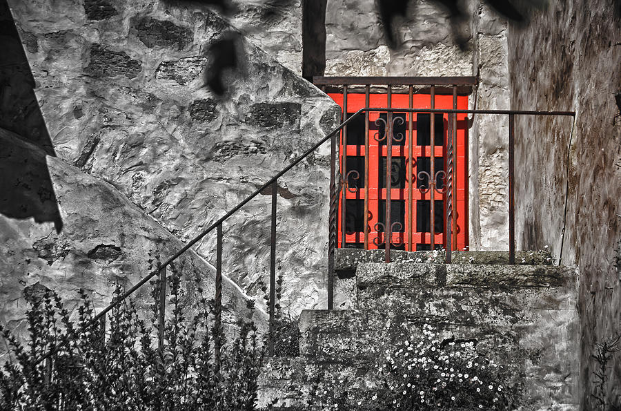 Carmel Mission Red Door Photograph by Ron White