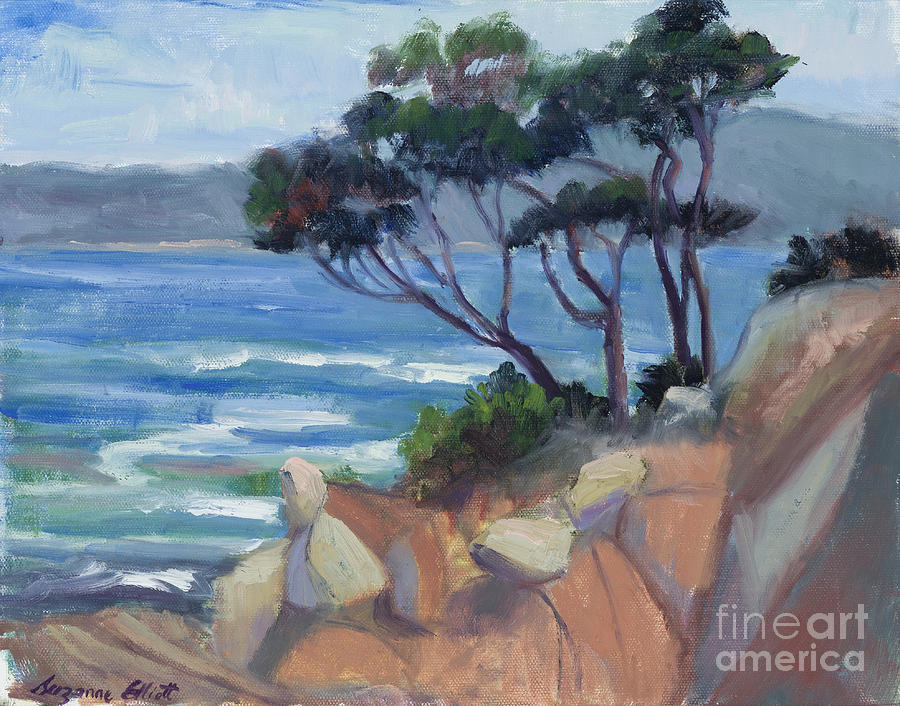 Landscape Painting - Carmel View from Point Lobos by Suzanne Elliott