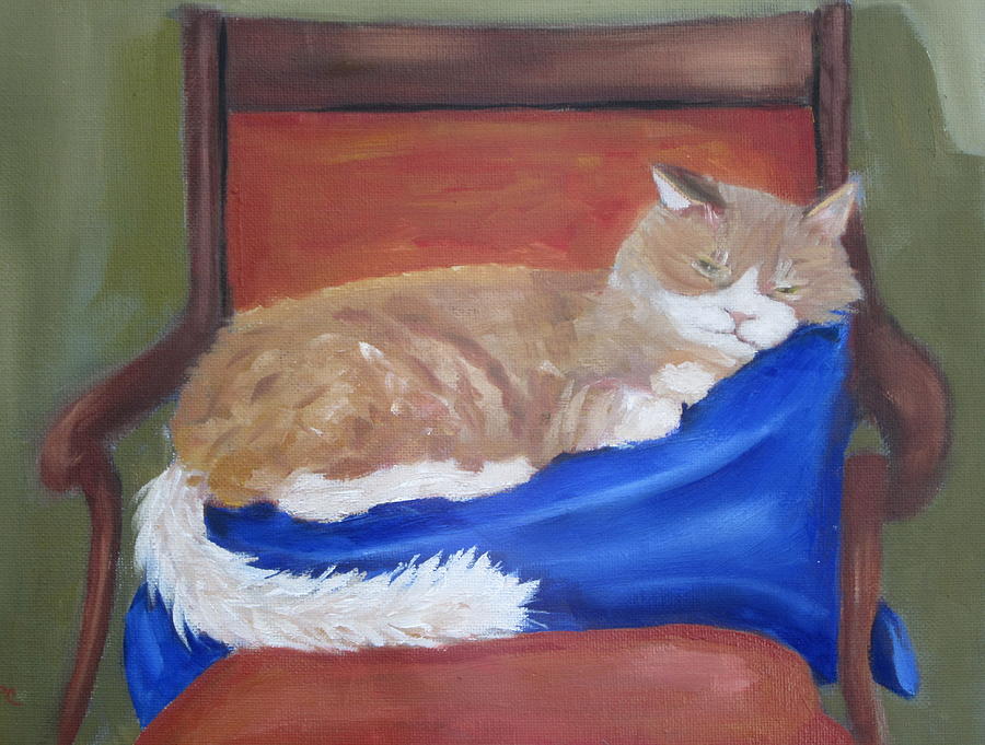 Cat Painting - Carmellow the mellow by Patricia Cleasby