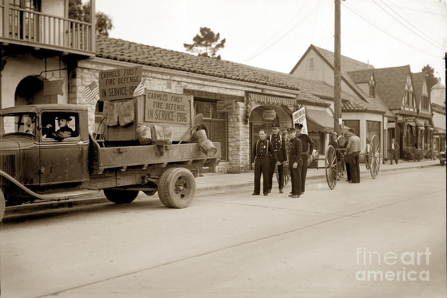 Truck Photograph - Carmels First Fire Defense In Service  1906 Feb. 23 1936 by Monterey County Historical Society