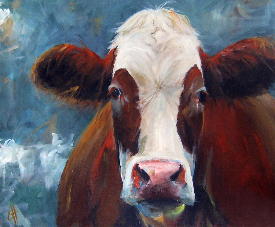 Cow Painting - Carmen by Cari Humphry