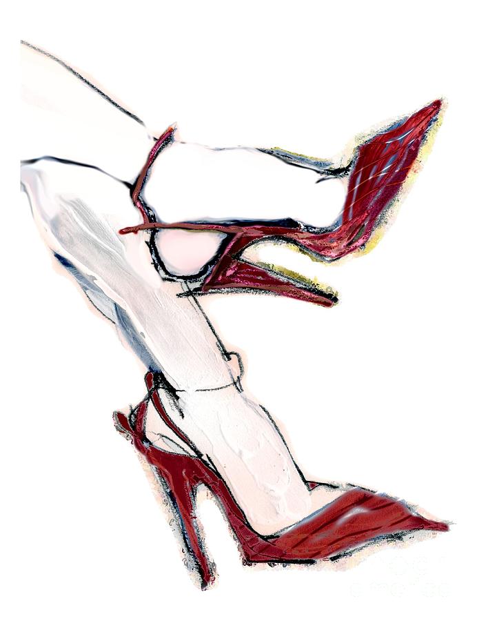 Carmens Shoes Painting by Carolyn Weltman