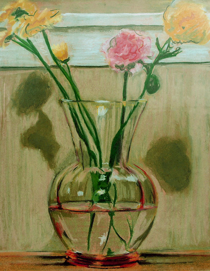 Carnations Drawing by Anita Dale Livaditis